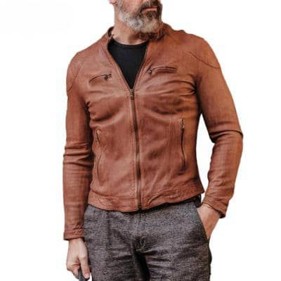 luxury trendy leather jacket for men